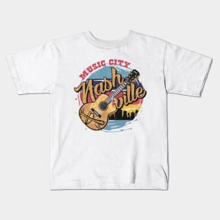 Vintage Nashville Music City Kids T-Shirt